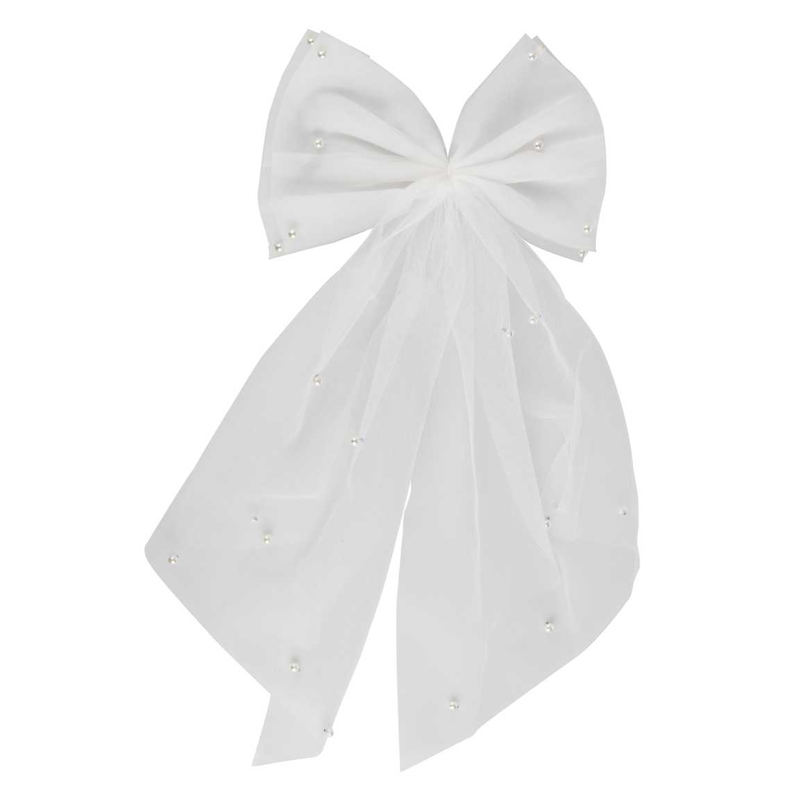 Ginger Ray White Hair Bow with Pearls